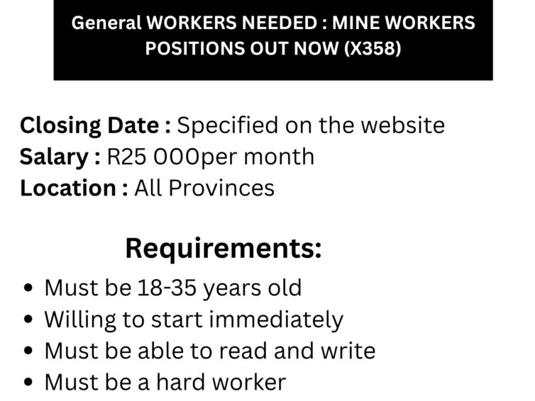 Mine General workers-Sibanye Still water